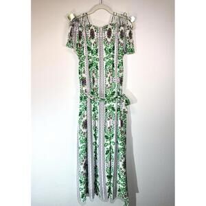 $650 Tory Burch Silk Runway Garden Party Asilomar Long Floral Maxi Dress Size 8